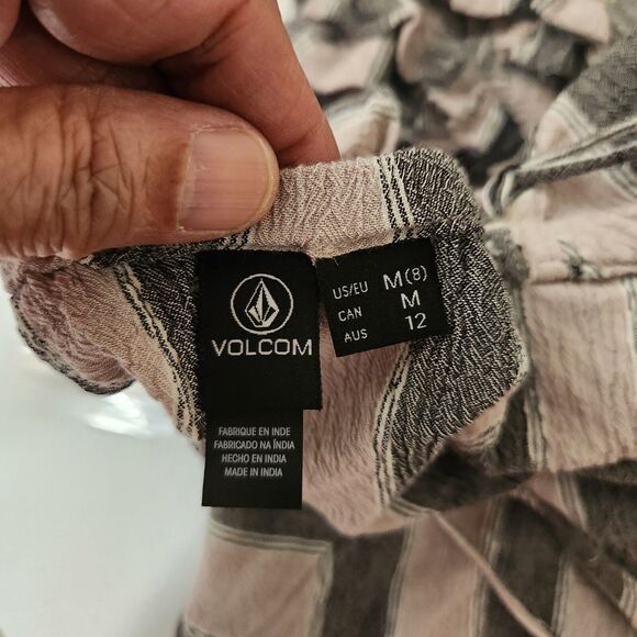 Volcom Womens Size Medium Coco Shorts Strappy Cami Set Striped Blue White - Picture 15 of 16